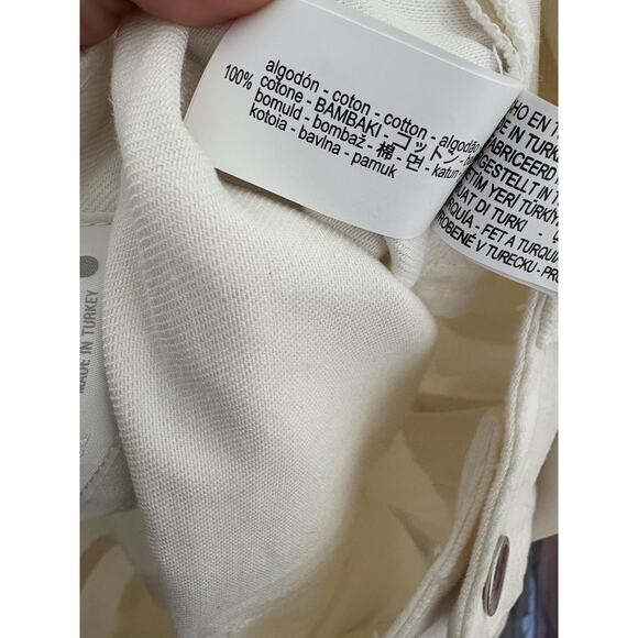 NWT Zara White Cuffed Straight Leg Jeans Size 6 Low Rise Denim Y2K Quiet Luxury - Picture 6 of 14